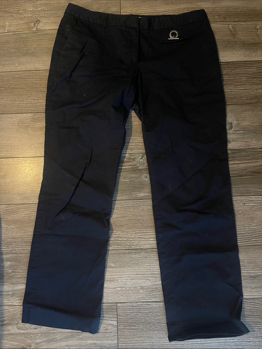 Michael Kors Navy Straight-Leg Chinos with Logo Accent